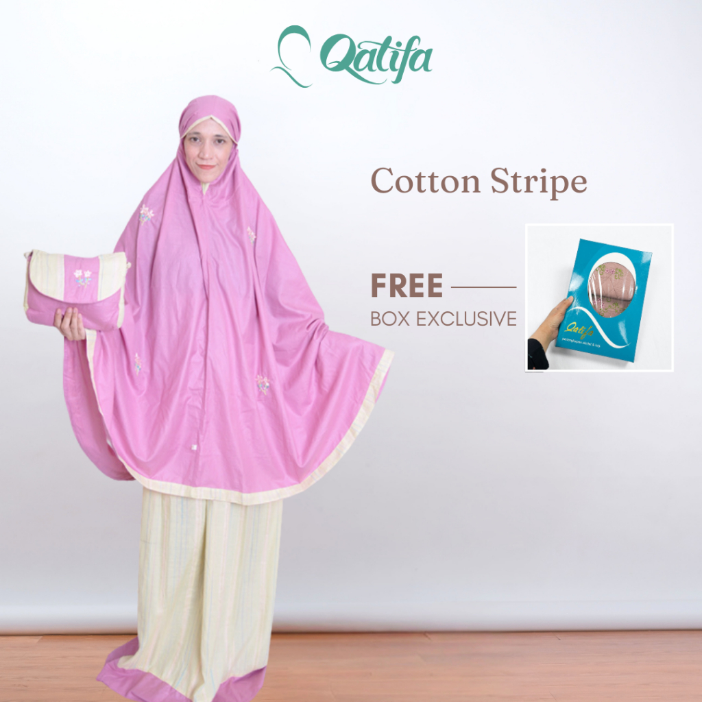 Qatifa Mukena - Mukena Katun / Cotton Stripe