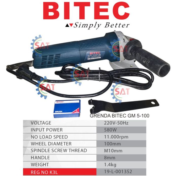 angle grinder 4" bitec gm 5-100 model bosch, mesin gerinda tangan 4" bitec model bosch gm 5-100, mes