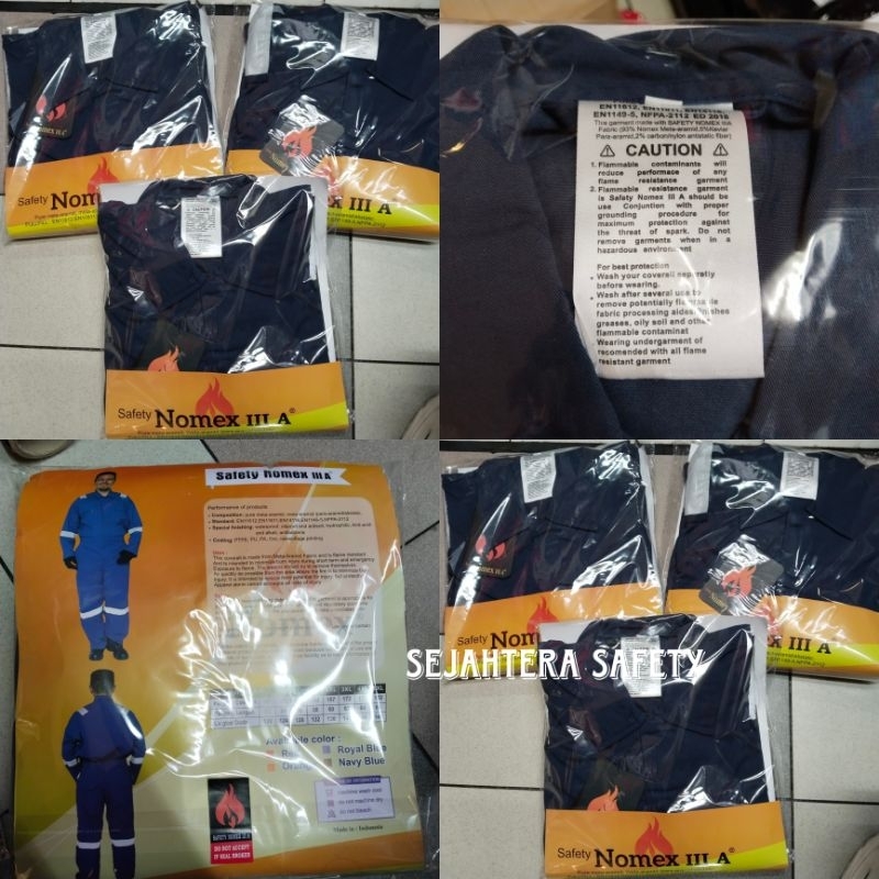 Safety Nomex IIIA Warna Navy M - 3XL | Coverall Wearpack Terusan Safety Nomex Anti Api