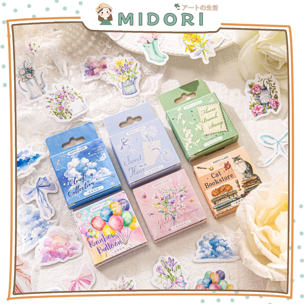 

[MIDORI] 46/ 45Pcs RETRO FLOWER AND ANIMAL Sticker Deco DIY Scrapbook Stiker Jurnal Dekorasi Diary Kotak - B0504