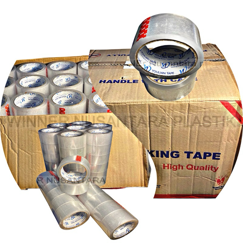 

LAKBAN BENING TAPE YOULIAN/ISOLASI MURAH 1 DUD ISI 12 SLOP