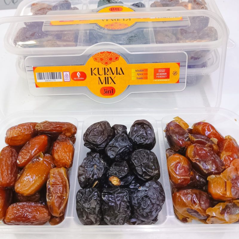 

PAKET HEMAT KURMA MIX 3IN1 Kurma Khalas, Ajwa dan Tunis