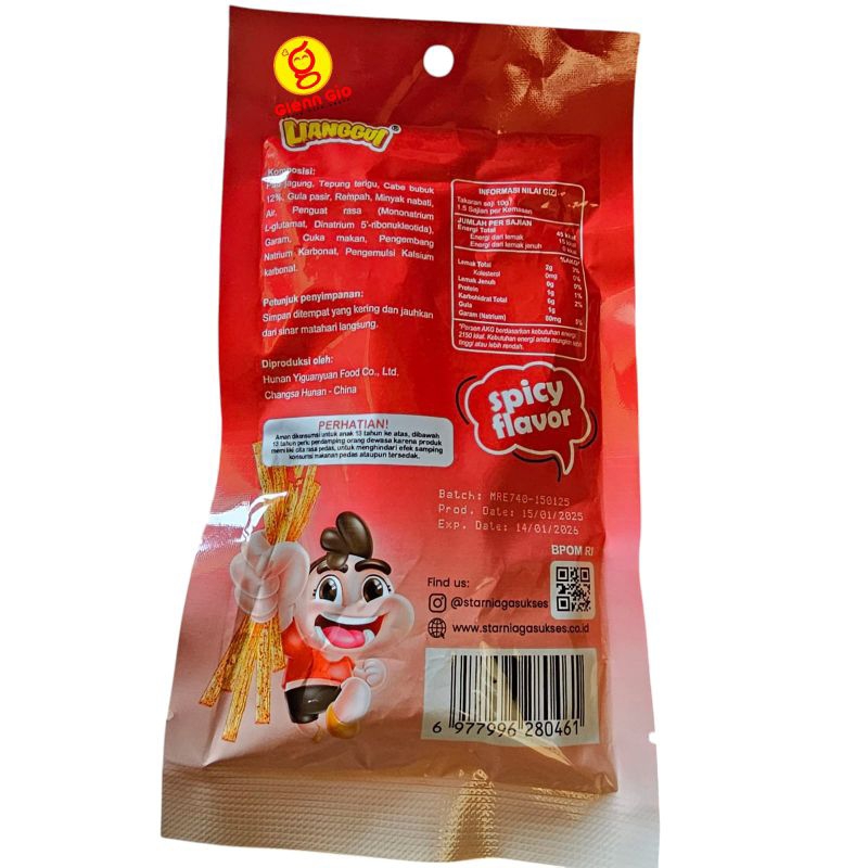 

Nycyta Home Cemilan Pedas Stiki Stiki Lianggui Pak Isi 20 Pcs