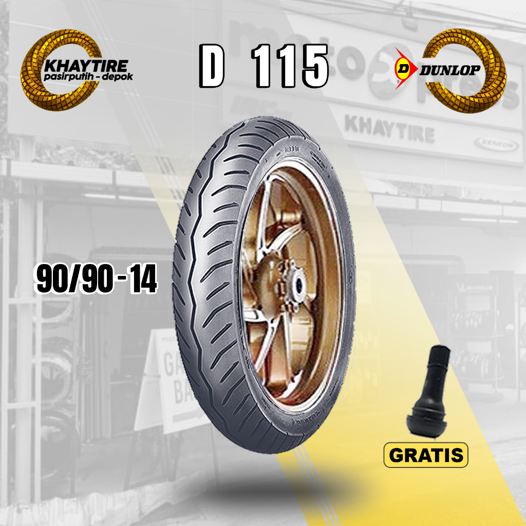 Ban Motor Matic DUNLOP D115 90/90 Ring 14 Tubeless