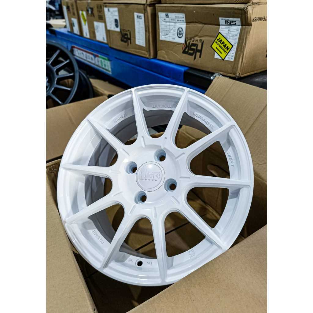 Velg mobil hsr ring 15 warna putih single pcd 4x100