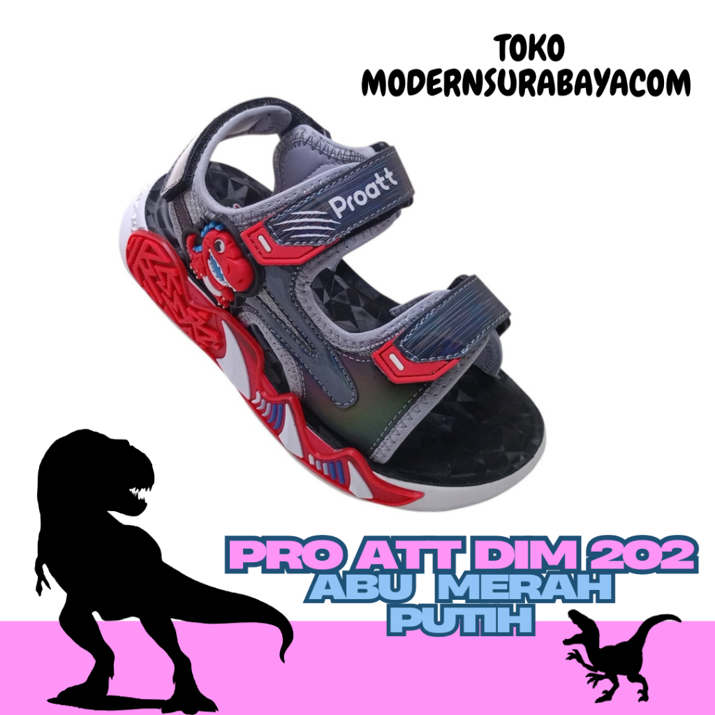 Sandal anak casual gunung outdoor slide KARET PRO ATT ZERO dan DIM 202 ABU/MRH/PTH