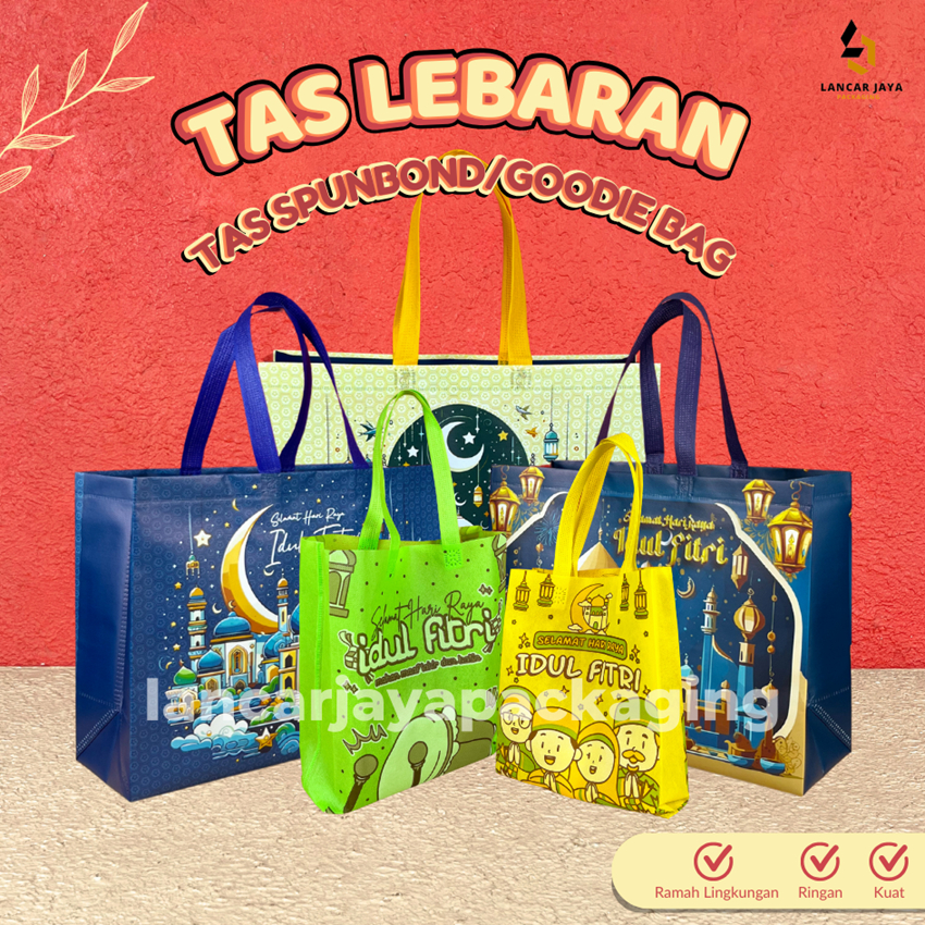 

Tas Lebaran Goodie Bag Spunbond Kain Motif Idul Fitri Eid Mubarok Kemasan Hampers Bingkisan Souvenir
