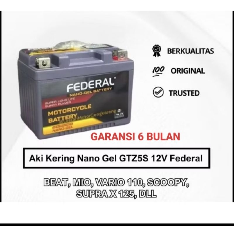 AKI KERING NANO GEL FEDERAL FTZ5S INDOBATTERY