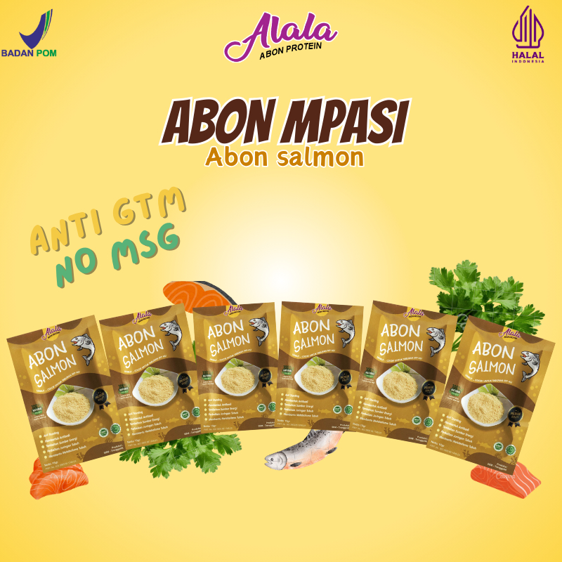 

ALALA Abon SALMON Abon Bayi Mpasi 15gr Abon Bayi Double Protein Penambah Napsu Makan