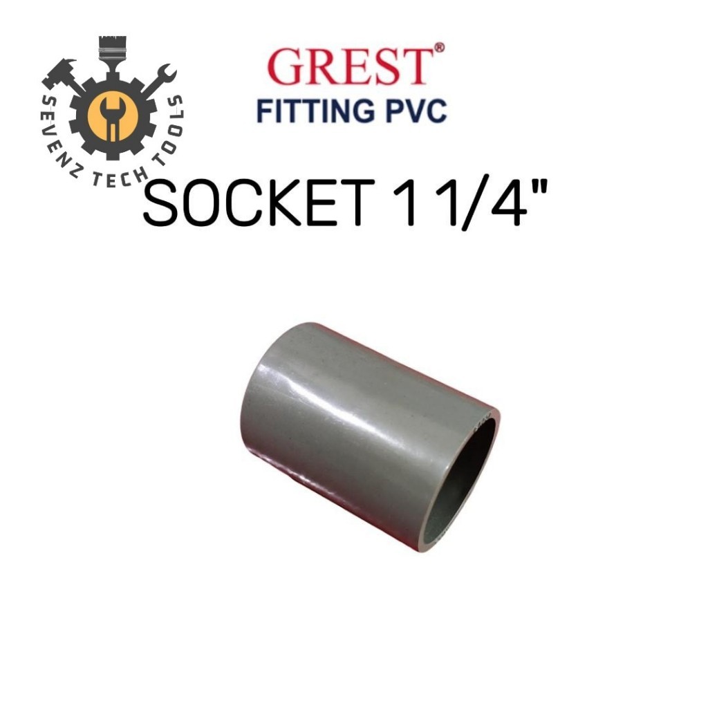 SOCKET PIPA PVC 1 1/4" INCH GREST FITTING PVC SOK/SOCK/SAMBUNGAN PIPA PVC 1 1/4"