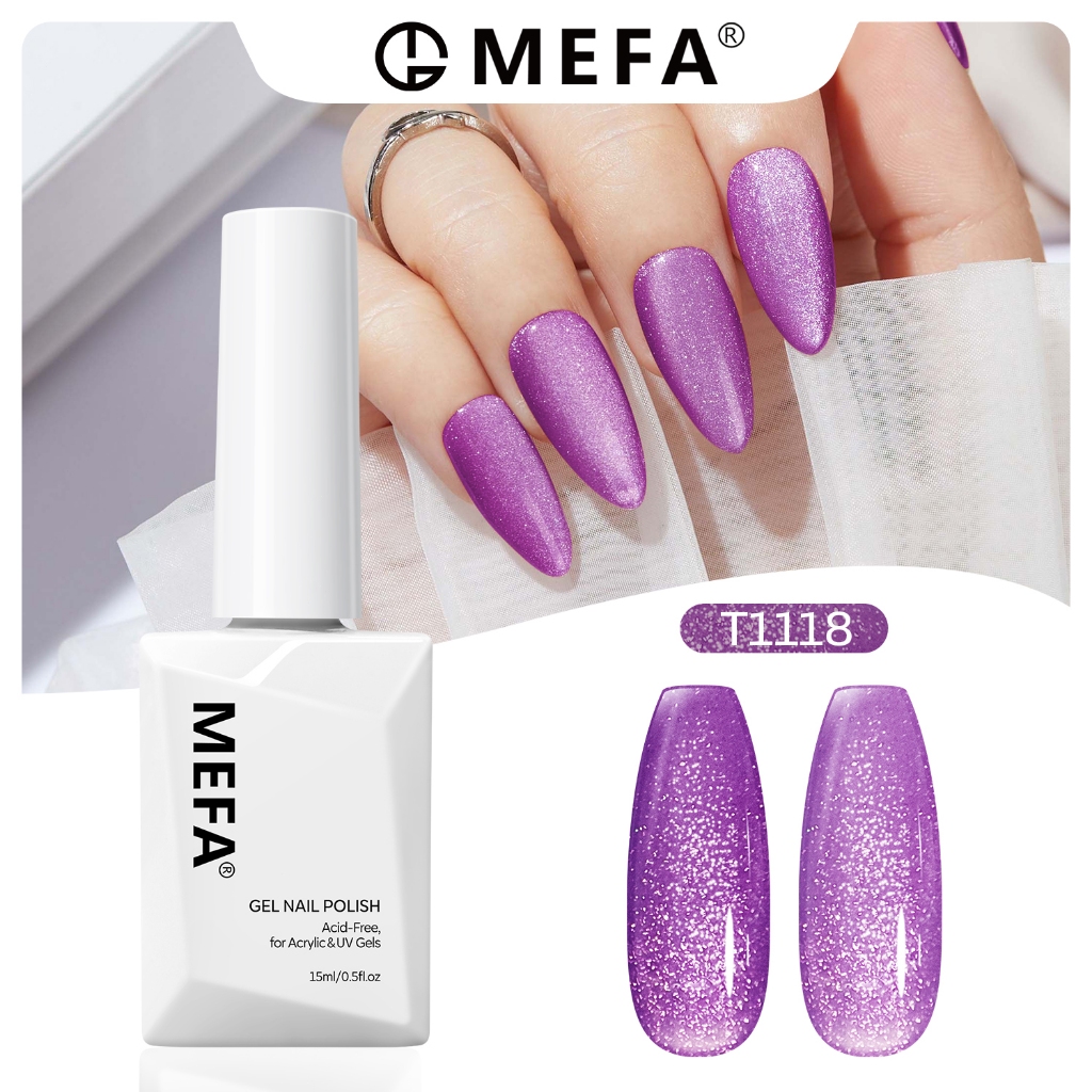 MEFA Purple Jelly Gel Polish 15ml Kutek Gel Nail Cat Kuku Kutek Jelly Nail Art Gel Nail Gel Polish