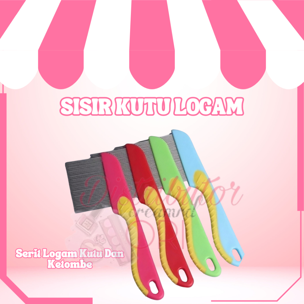 Sisir Kutu Logam / Serit Logam Kutu Dan Ketombe Gagang Panjang