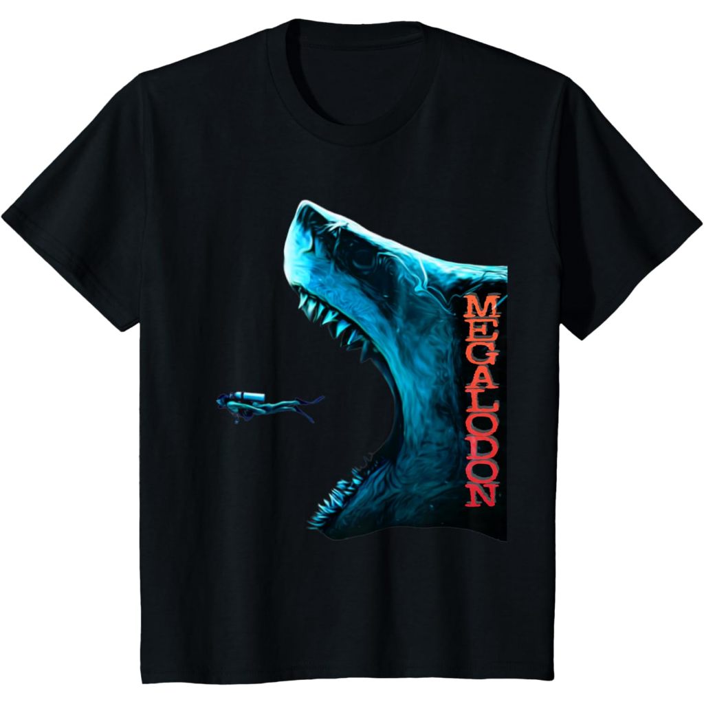 Baju Kaos Anak Megalodon Primeval Shark Dorsal Fin Teeth Ocean Predator T-Shirt
