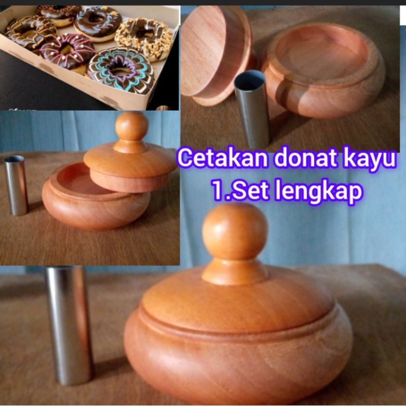 cetakan donat kayu/cetakan donat 1set/cetakan donat kayu unyu-unyu