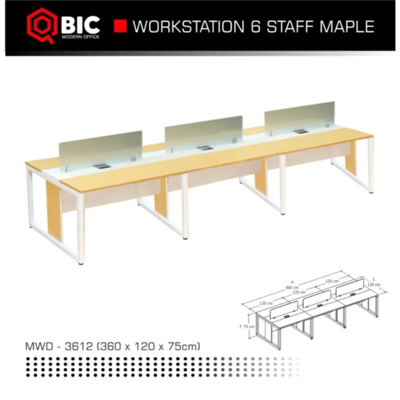 Meja Kerja Kantor Partisi 6 staff