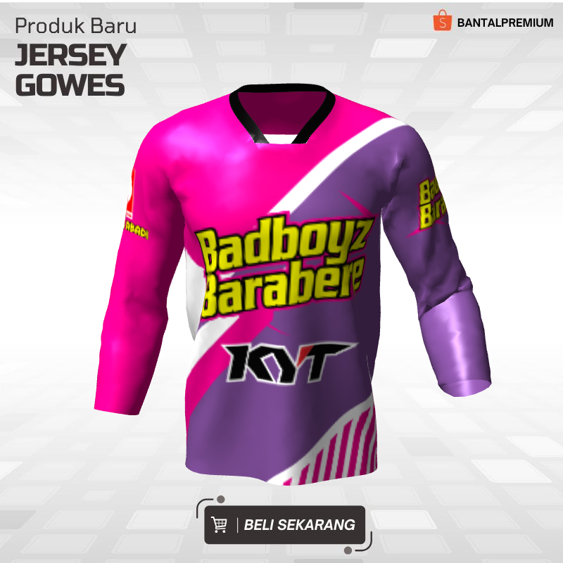 Kaos Jersey Racing Balap Pink Ungu Abstrak 3 - Jersey Racing Custom Full Printing Lengan Panjang