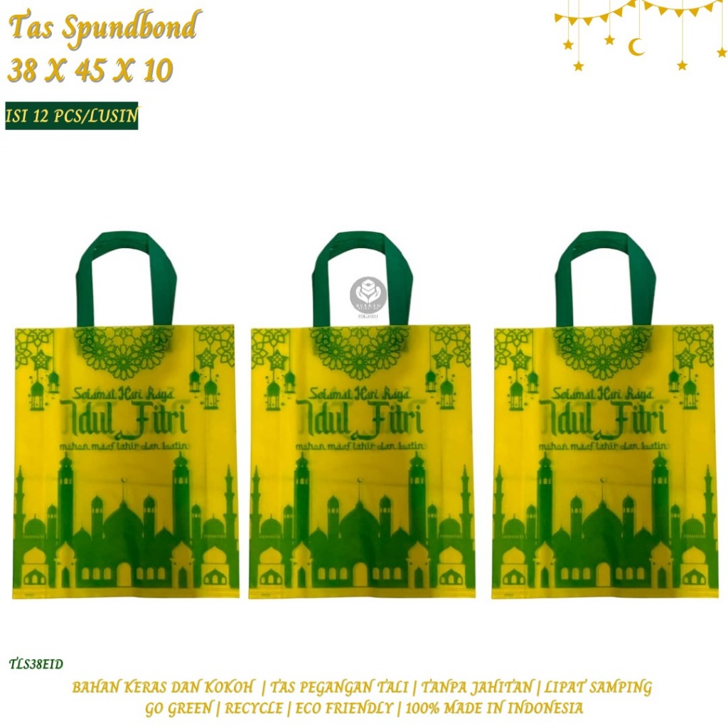 

Goodie Bag Tas Spunbond 38x45 Kantong Belanja (Isi 12 Pcs-TLS38EID)