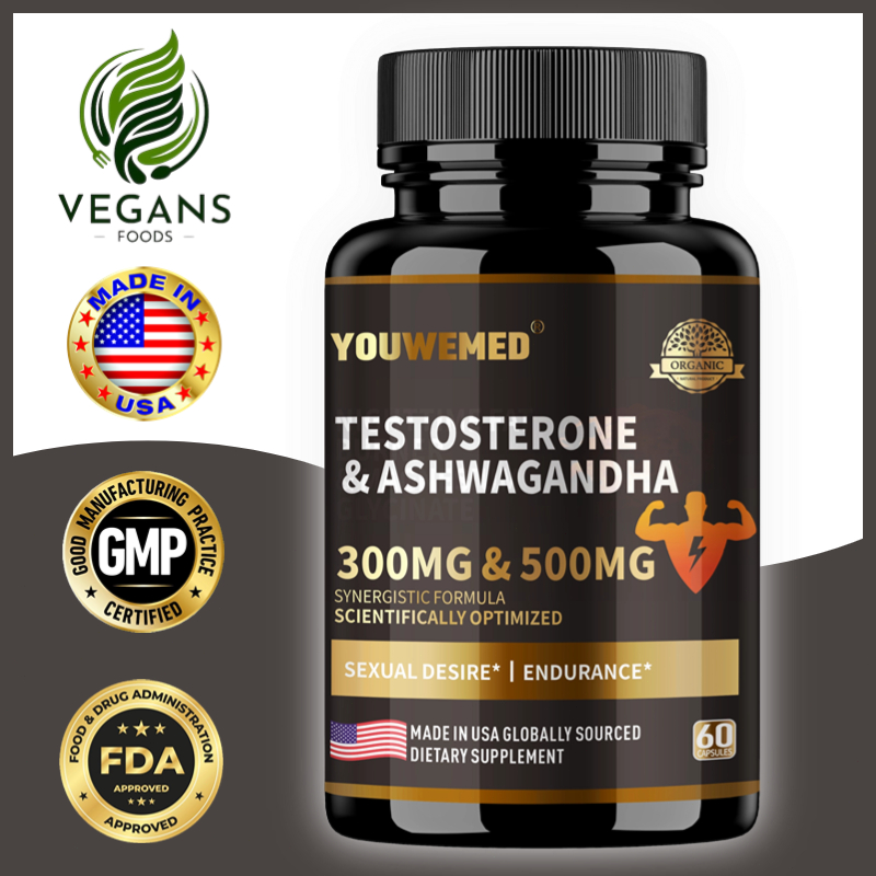Testosteron + Ashwagandha, Mendukung Hormon Sehat & Energi Maksimal, 60 Kapsul