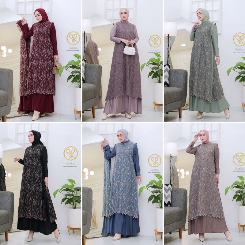 gamis katun embordir by Syakur collection terbaru best seller