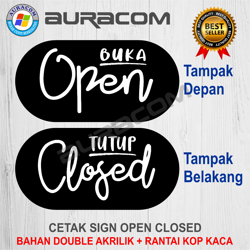 

Acrylic Signage Open Close / Papan Istirahat Sholat Sign Toko - B68