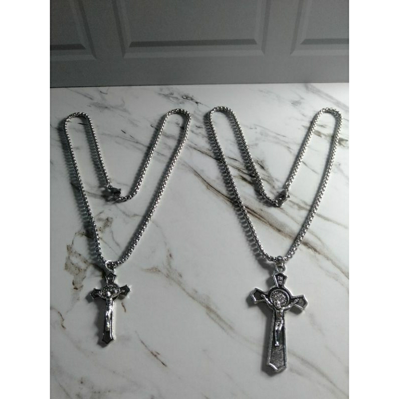 Kalung Titanium Rosario/Salib