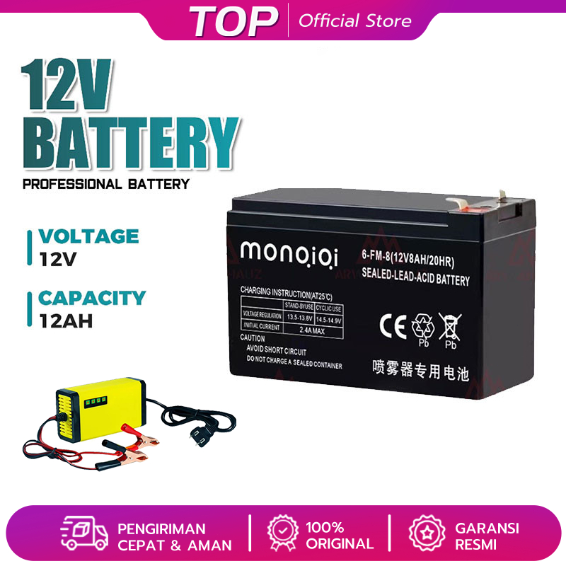 Baterai Sel Kering 12V 8AH Baterai Sepeda Listrik Semprotan Baterai Kaleng 12v12ah Baterai Panel Sur
