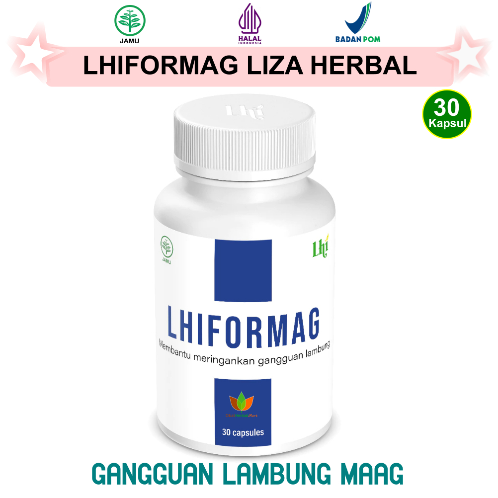 30 KAPSUL LHIFORMAG LIZA HERBAL INTERNATIONAL LHI, JAMU OBAT HERBAL MAAG ASAM LAMBUNG NAIK AKUT, KUN