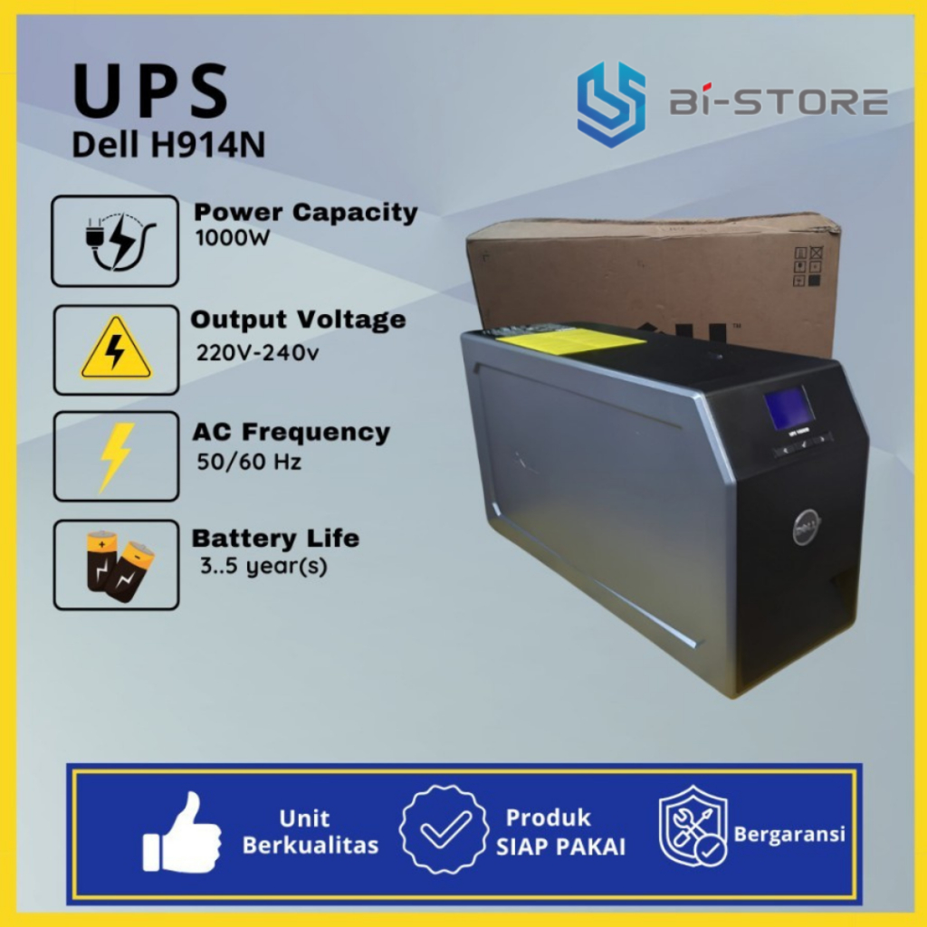 UPS DELL H914 1000 Watt 220-240V Online Sine Wave Ups Unit Baru Tanpa Baterai