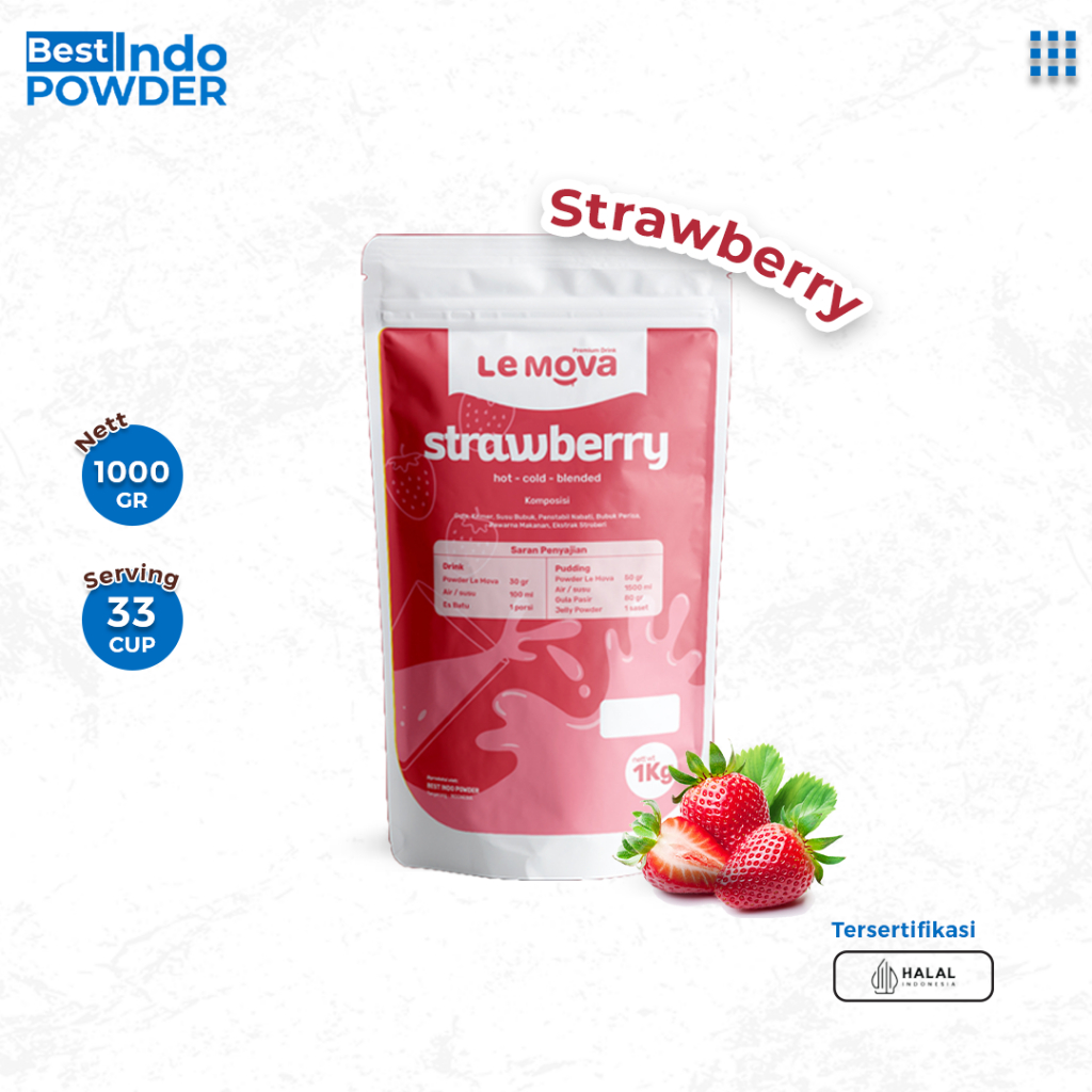 

BUBUK STRAWBERRY LEMOVA 1Kg / POWDER STRAWBERI / BUBUK MINUMAN 1Kg
