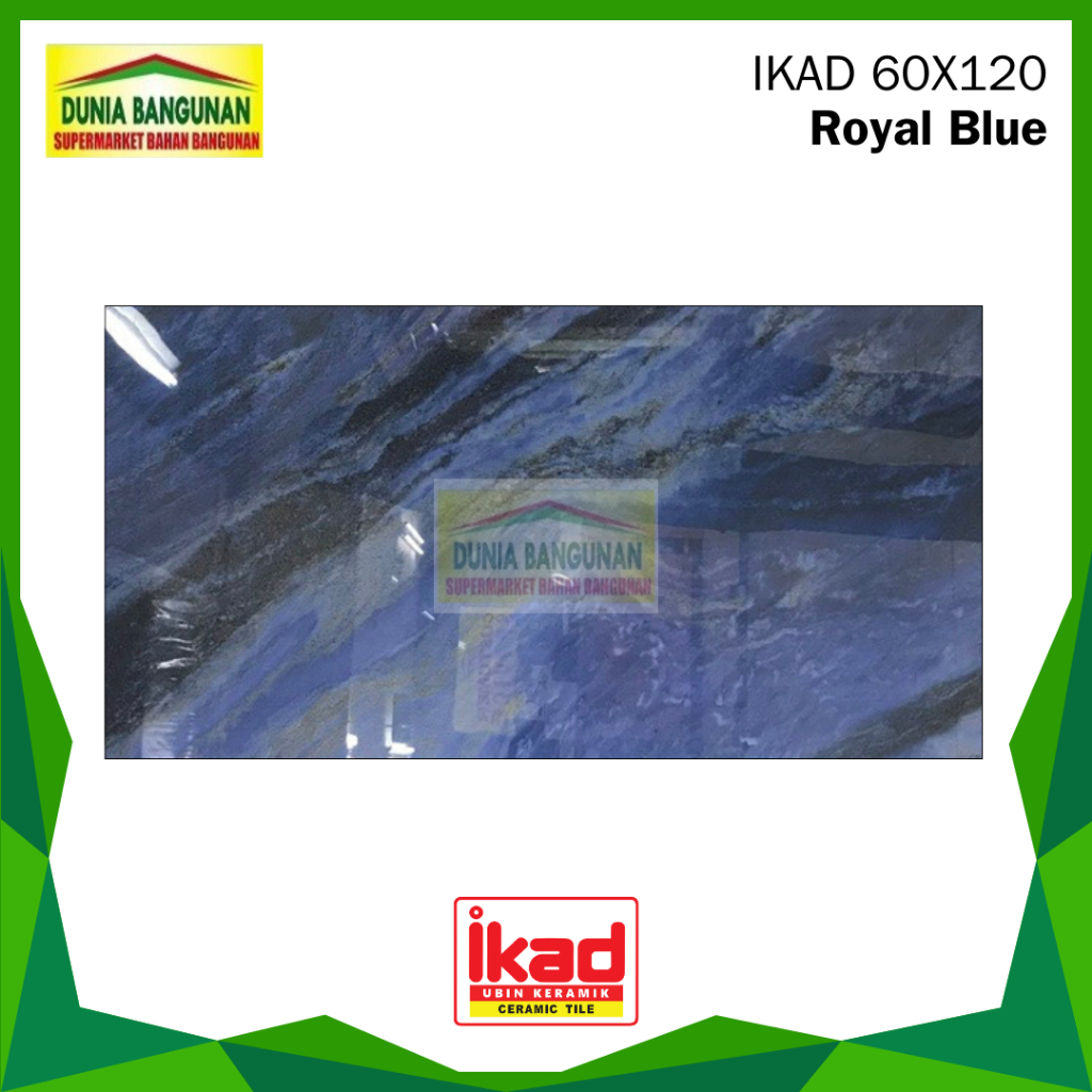 Granit 60x120 IKAD Hygpd Royal Blue Granit Lantai Motif Blue Marmer Glossy / Granit Dinding / Granit