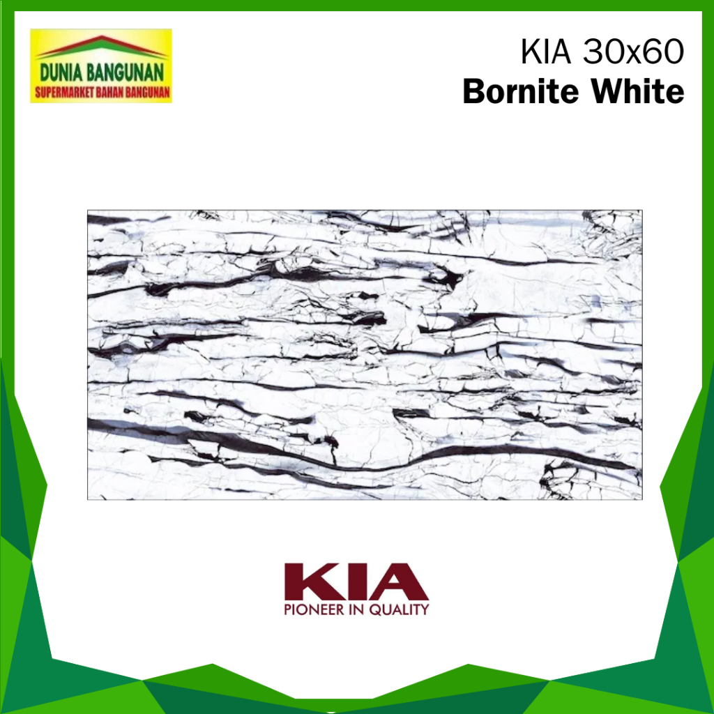 Keramik 30X60 Dinding KIA Bornite White KW 2 Keramik Dinding Dapur / Keramik Kamar Mandi
