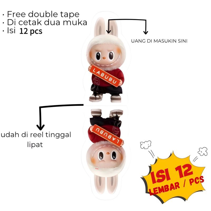 

( 12 Pcs) Amplop Lebaran Labubu Karakter Viral Amplop Lebaran Idul Fitri Angpao Hari Raya Viral