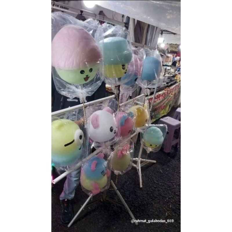 RGB- tali panbel mesin permen kapas 2pcs gulali karakter cotton candy
