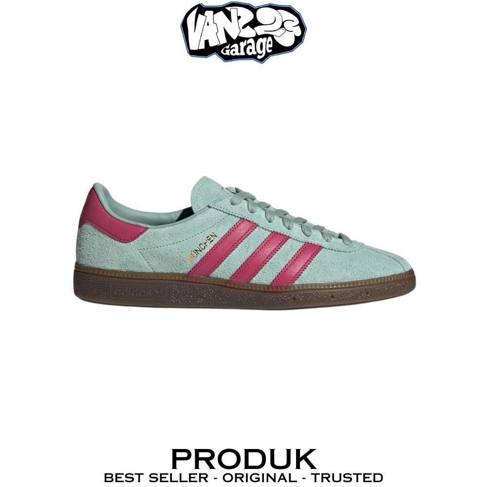 Sepatu Sneakers Adidas Munchen Hazy Tosca Pink 100% Original BNIB