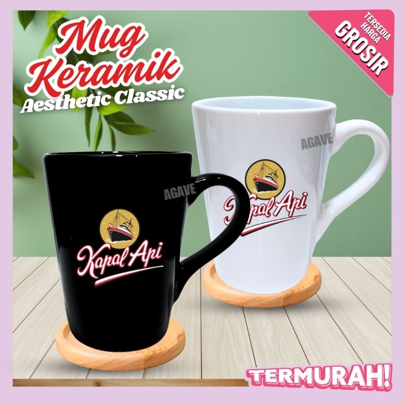 Cangkir Mug Kapal Api | Mug Keramik | Mangkuk Keramik Kapal Api | Mug Kopi Good Day | Cangkir Hamper