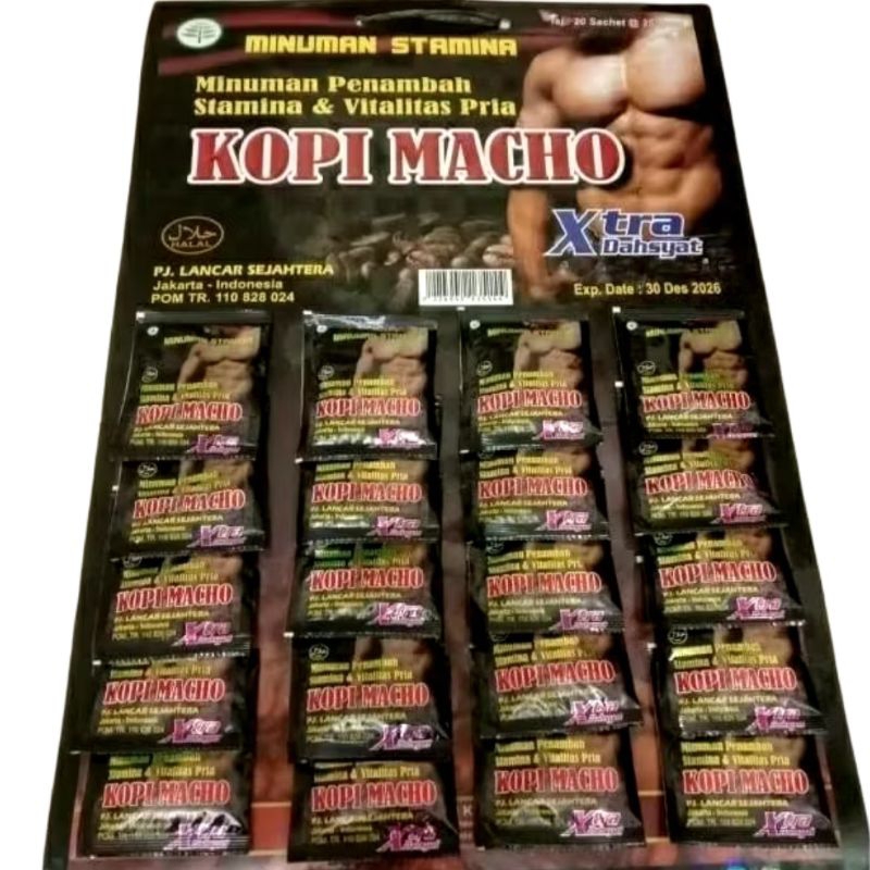 

Kopi Macho 1 Hanger 20 Sachet Minuman Stamina Pria