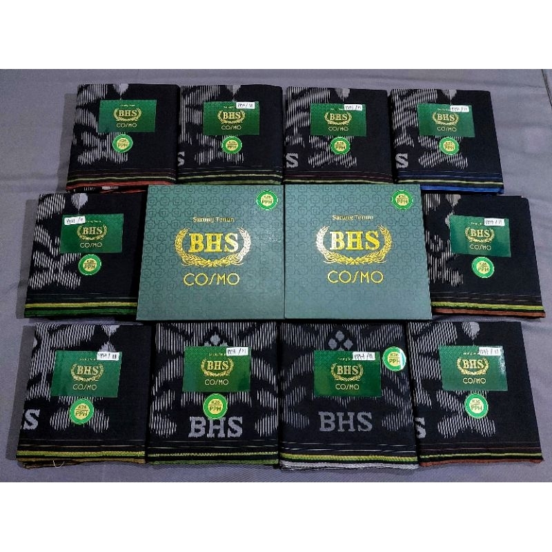 Sarung BHS Cosmo PPH Gold (Hitam Polos) Original