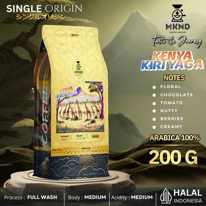 

MKND COFFEE ROASTERY - Arabika Kenya Kiriyaga 200gr | Biji Kopi | Import Beans | Medium Roast