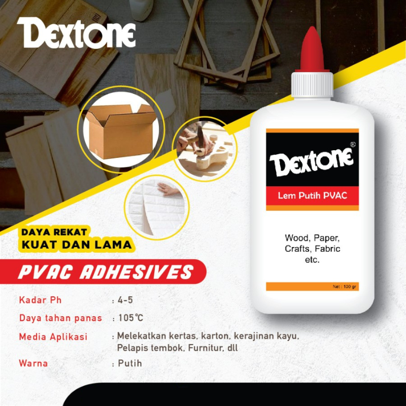 

Lem Putih PVAC 40 Gr DEXTONE/Lem Fox/Lem Kertas