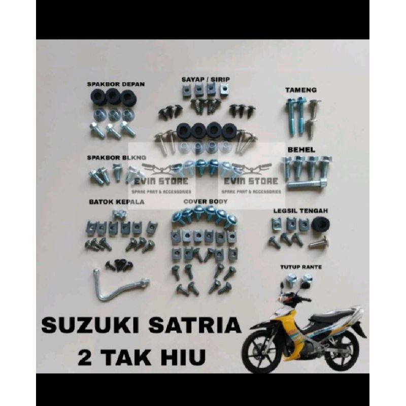 baut full body satria 2 tak hiu / baut full body satria 2 tak lumba terlengkap