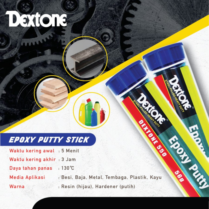 Dextone Lem Besi Epoxy Putty Stick General 56Gr