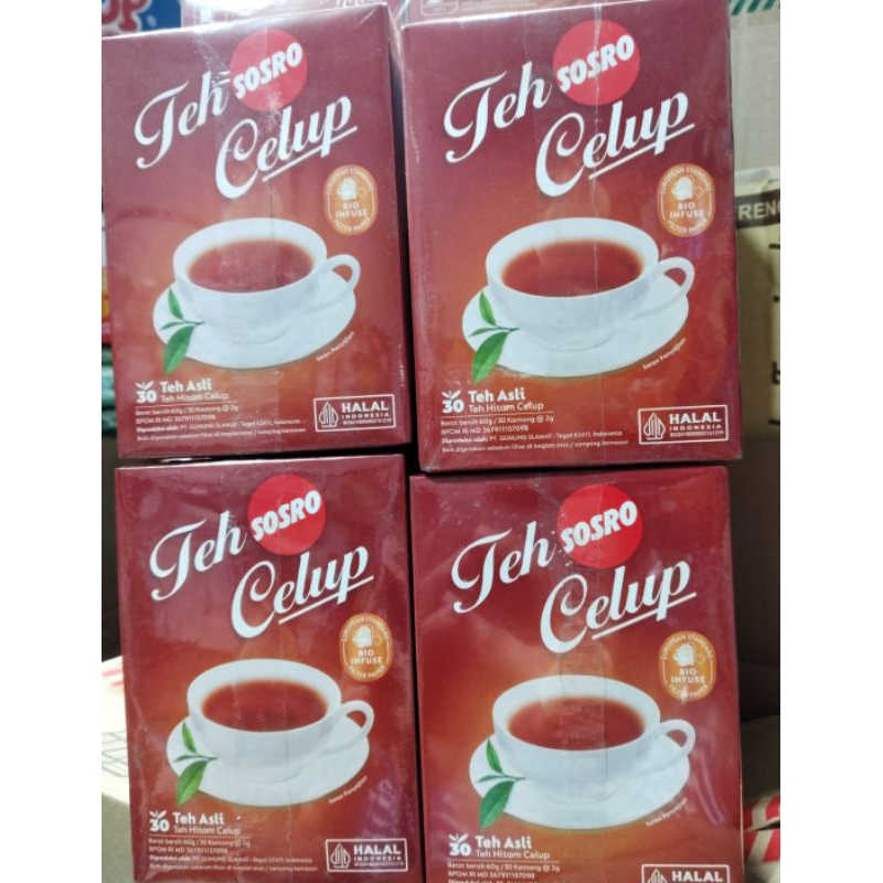 

Teh celup SOSRO 30pcs 1 pak isi 10 kotak