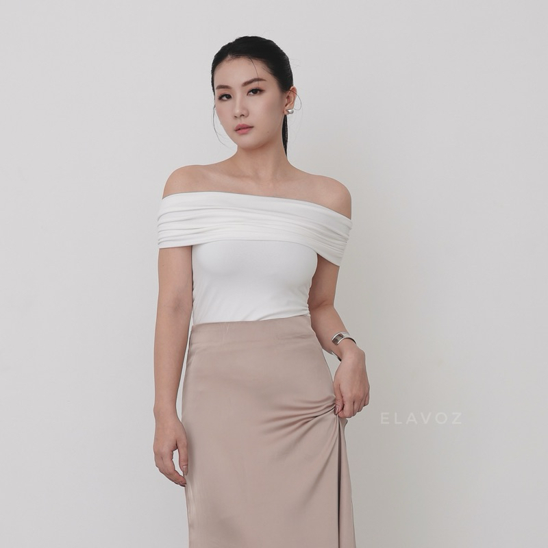 ELAVOZ Nami Top (sabrina lengan pendek) | Atasan wanita | kaos wanita