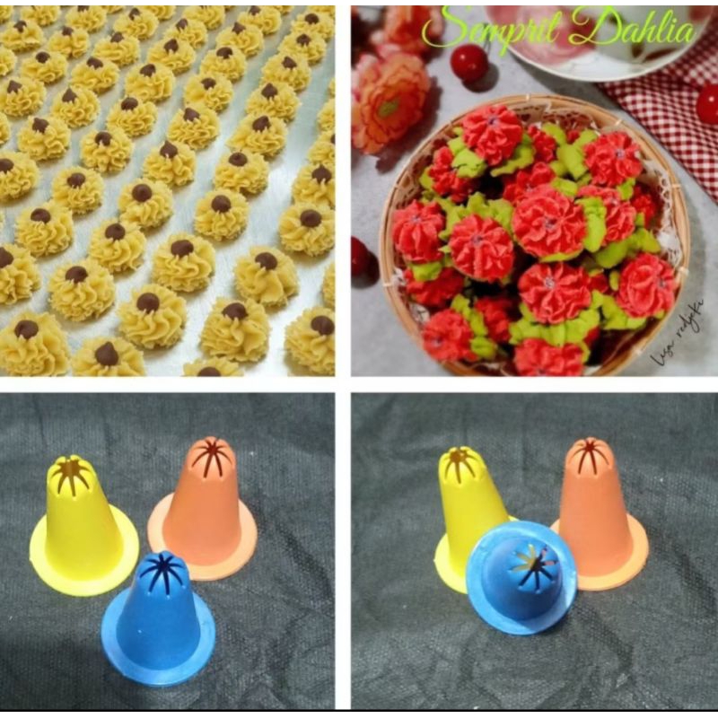 Senprit Plastik Topi Cetakan Kue Nastar / Acuan Spuit Bunga Matahari