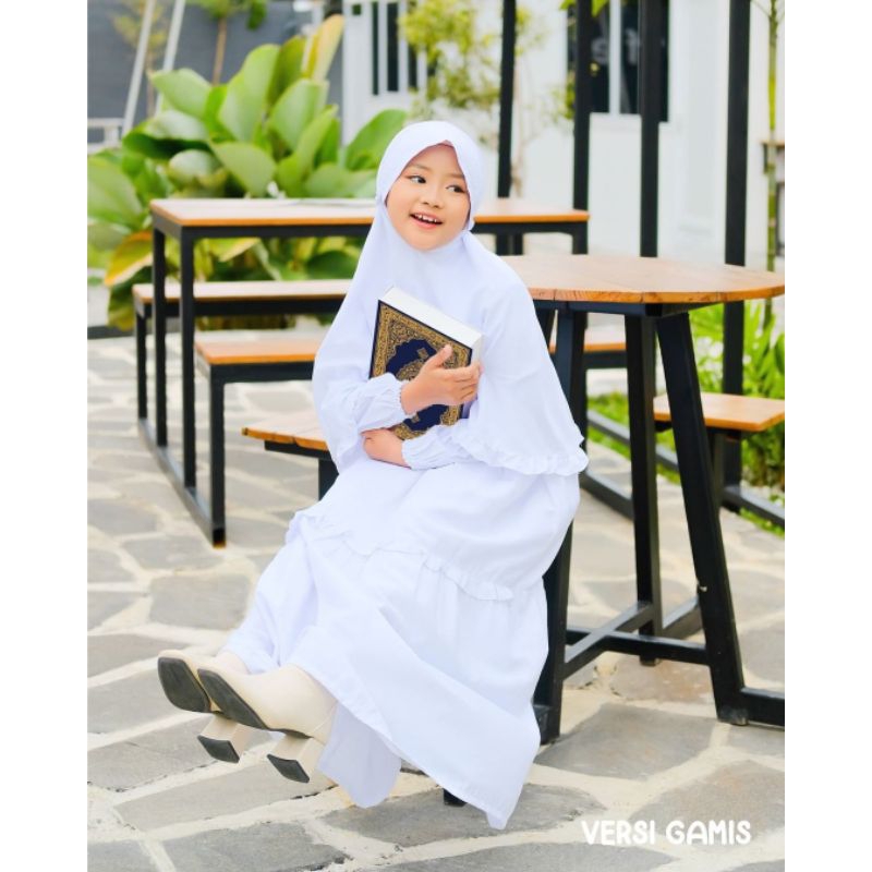 Promo Gamis Anak Muslimah Putih | Gamis Manasik Haji Putih Elegan Umur 2-12 tahun Terbaru | Gamis Pe