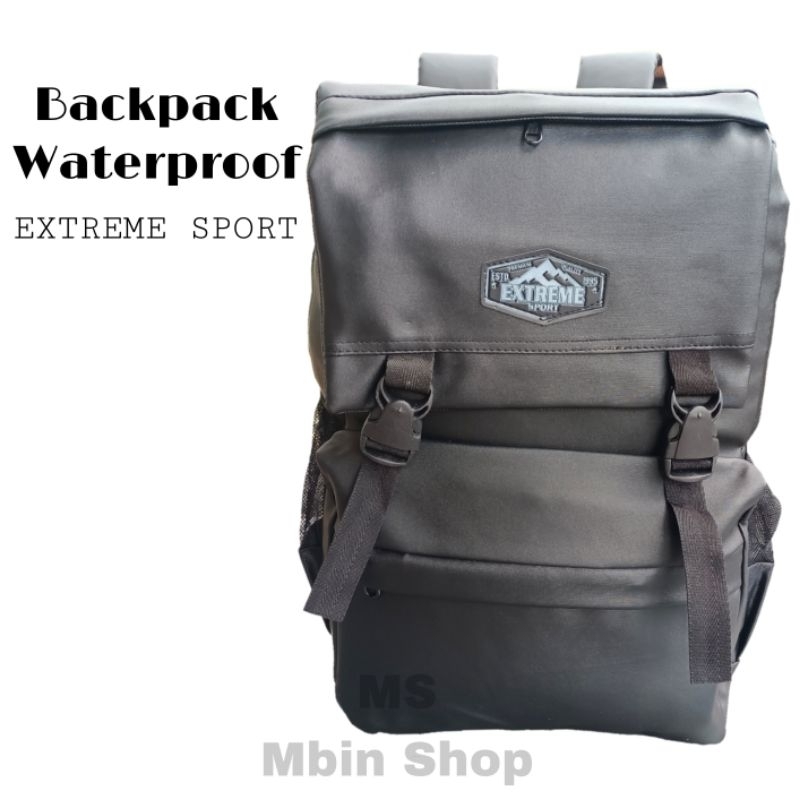 Tas Ransel Sekolah EXTREME SPORT Backpack Pria Wanita Waterproof Tas Laptop Hitam Tas Punggung Distr