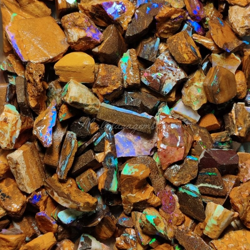 bongkahan koroit boulder opal australia asli natural / bahan koroit boulder opal australia / koroit 