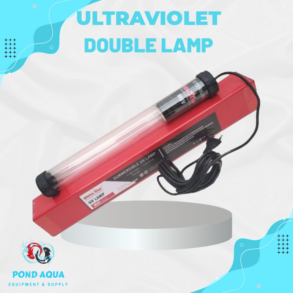 Ultraviolet Celup Kolam Koi UV Lampu Kolam PL Double Lamp Sterilizer