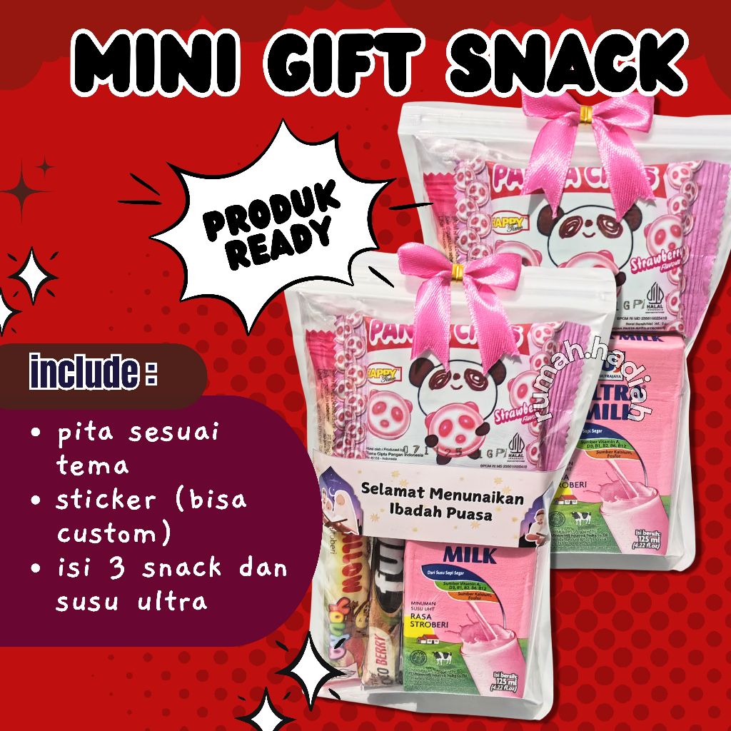 

Paket Snack Mini Dengan Susu / Mini Gift Snack / Mini Hampers / Mini Gift Ulang Tahun / Hampers Hadiah / Hampers Lebaran