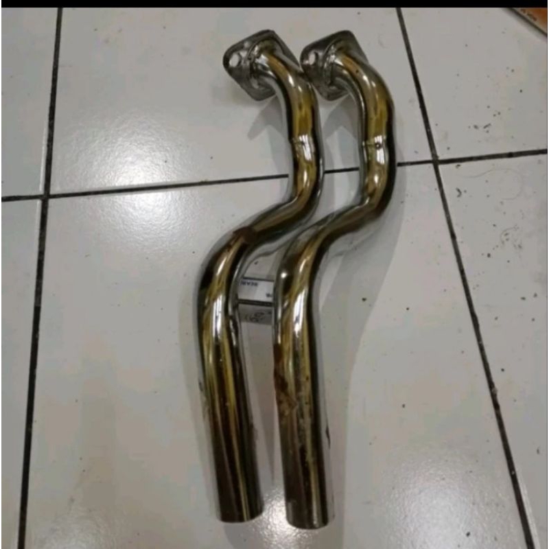 leher knalpot kenalpot depan yamaha v75 v75